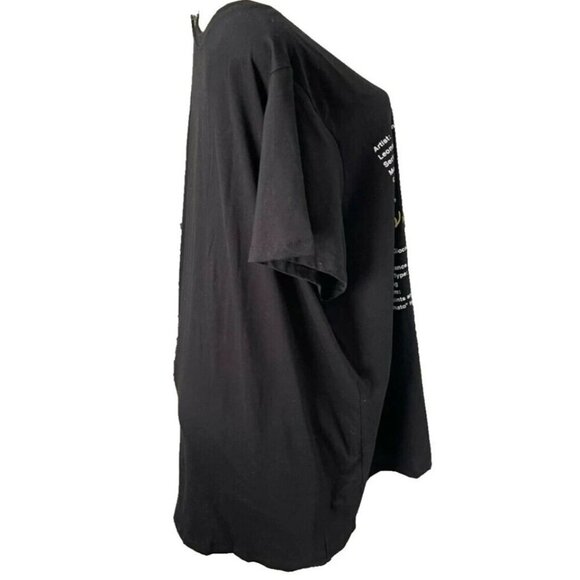 Freshly Painted +4 Black Crew Neck Mona Lisa Painting Graphic Short Sleeve Tee - Picture 3 of 6